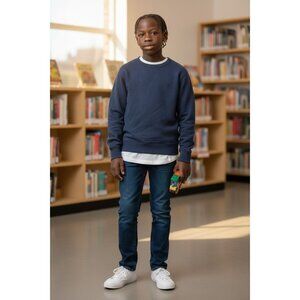 Polo Ralph Lauren Sweatshirt Youth Small Navy Blue Pullover Crewneck Long Sleeve